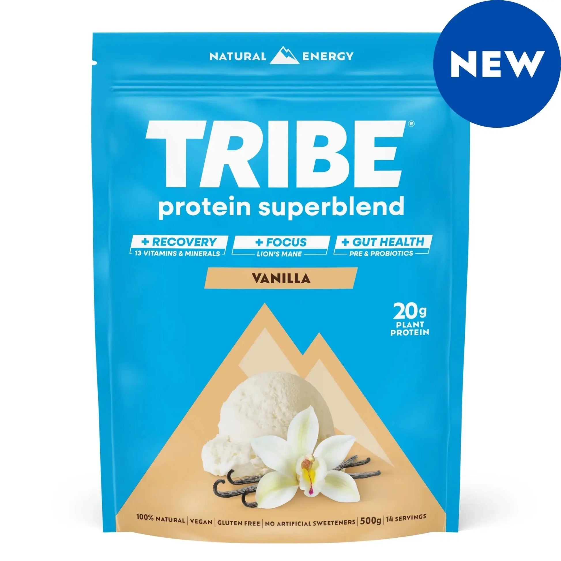 Vegan Protein Superblend | Daily Recovery, Gut Health & Focus Shake TRIBE Natural Energy