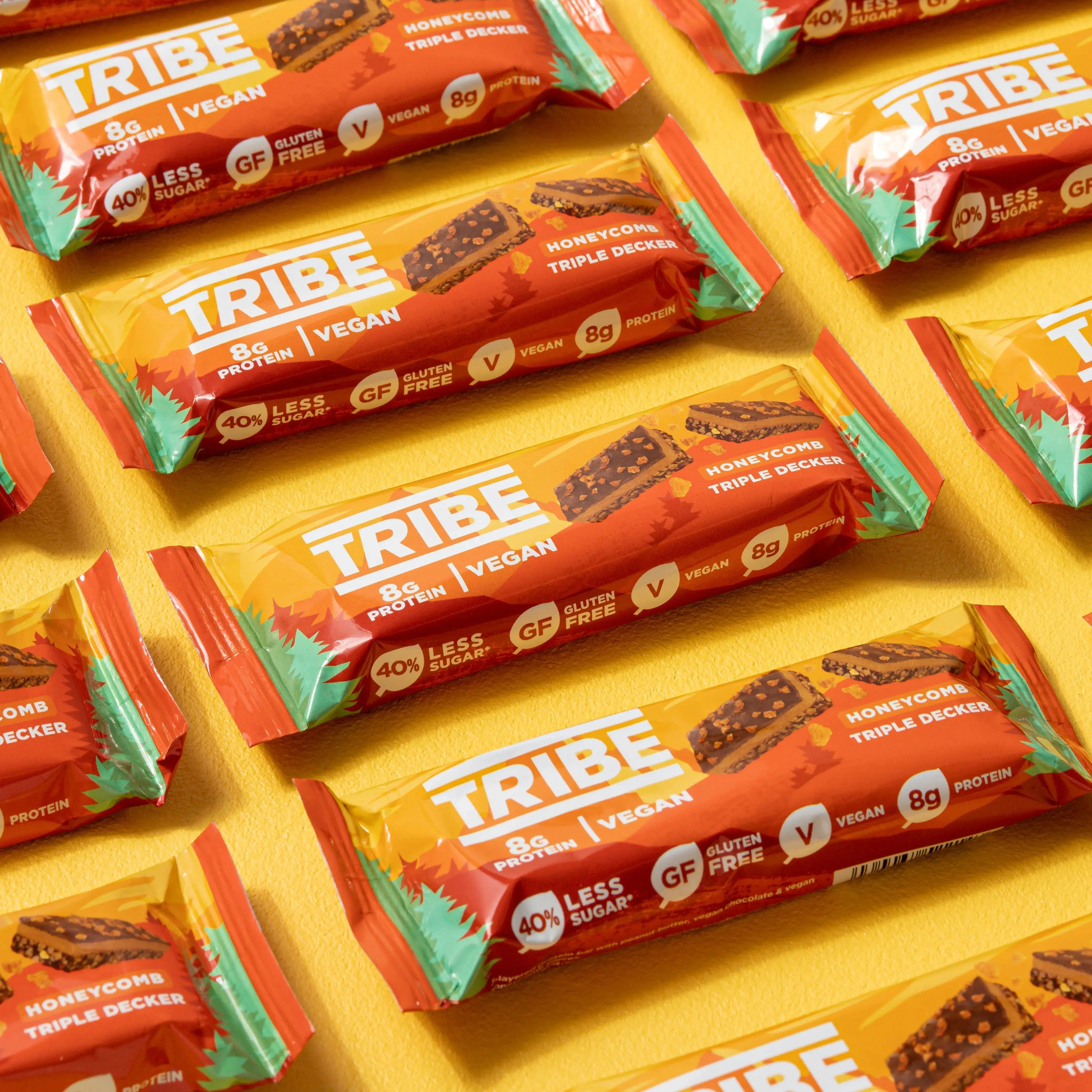 12 x 40g Honeycomb Triple Decker TRIBE Bars