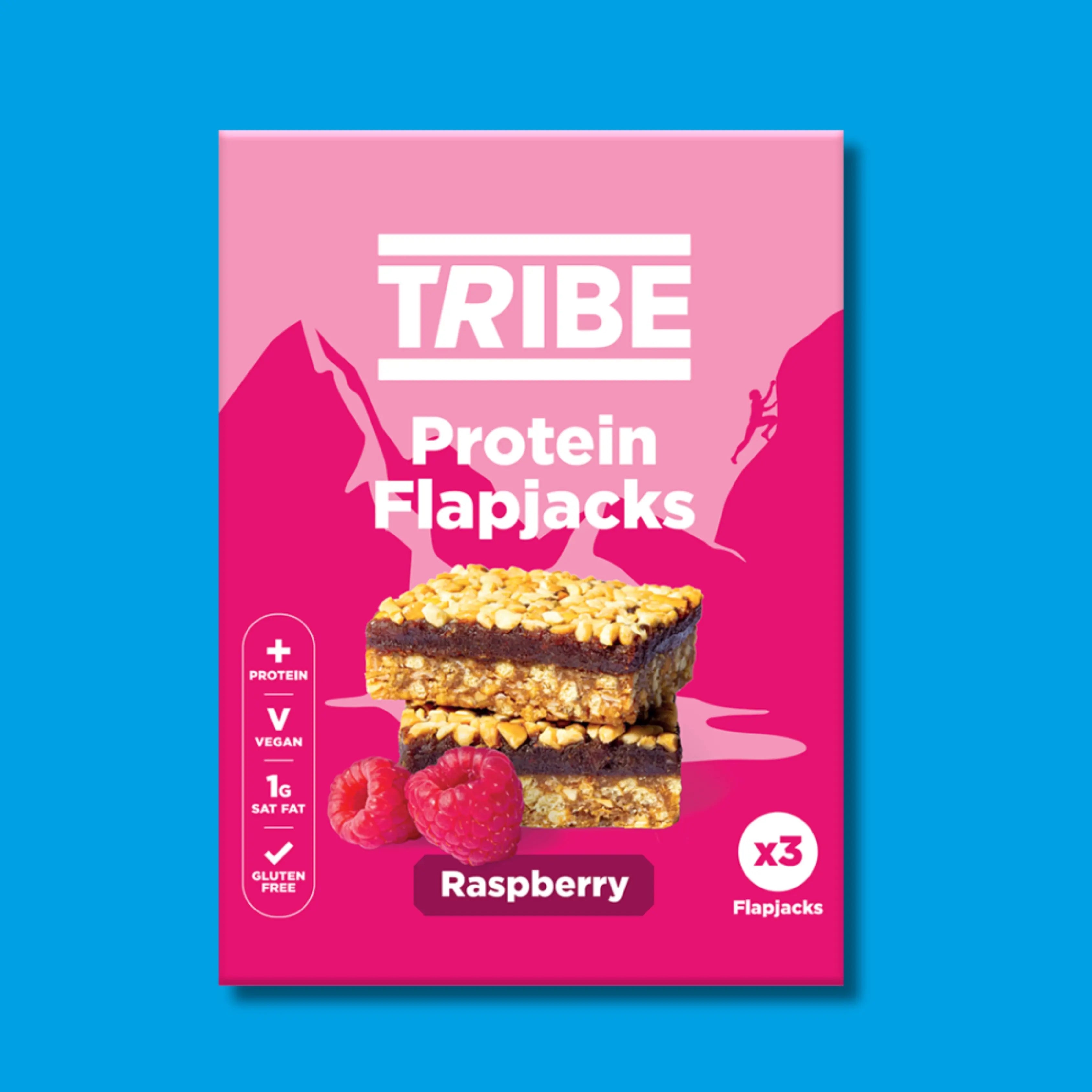 21x Raspberry Protein Flapjack (7x (3x38g)) TRIBE Bars