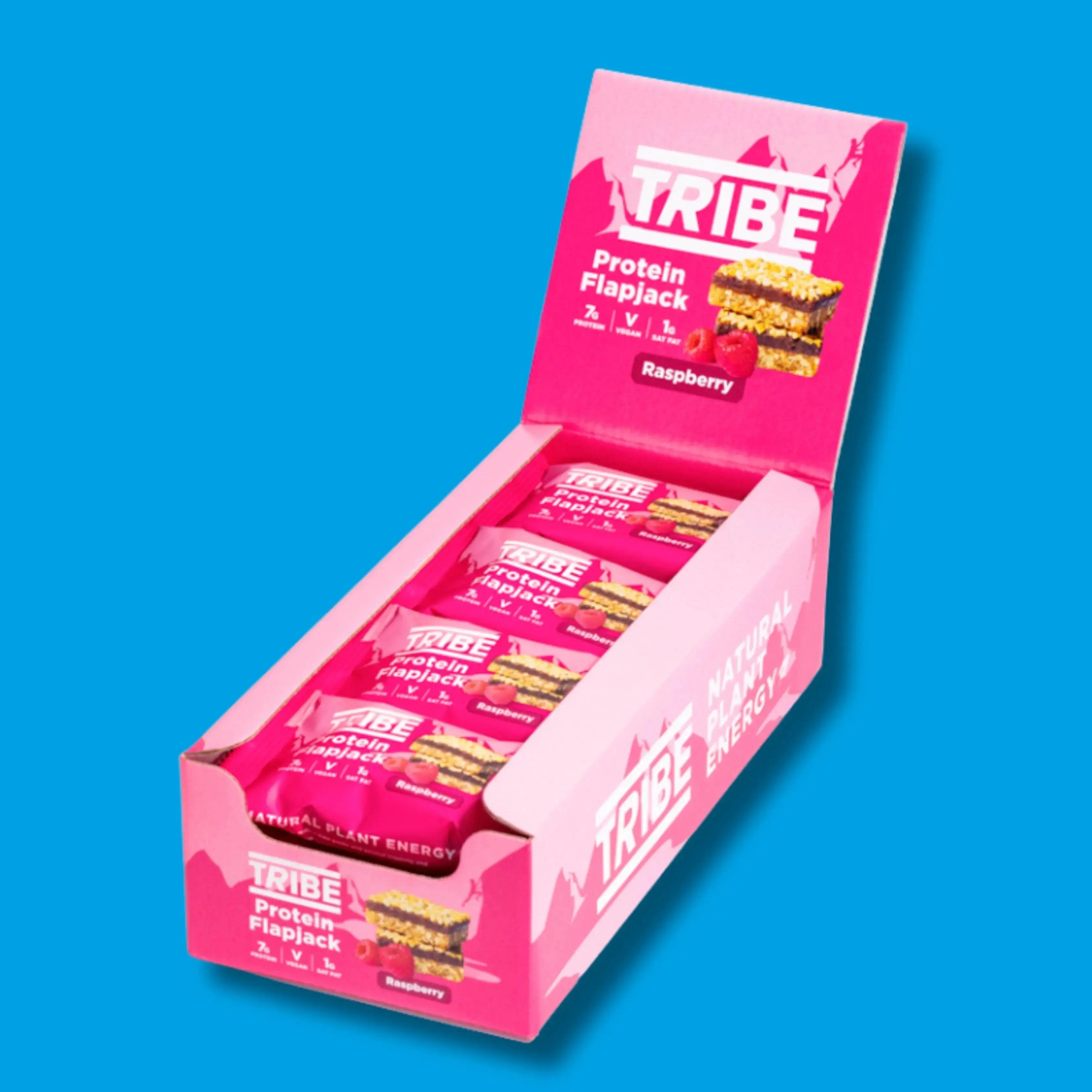 12 x 50g Raspberry Protein Flapjack TRIBE Bars