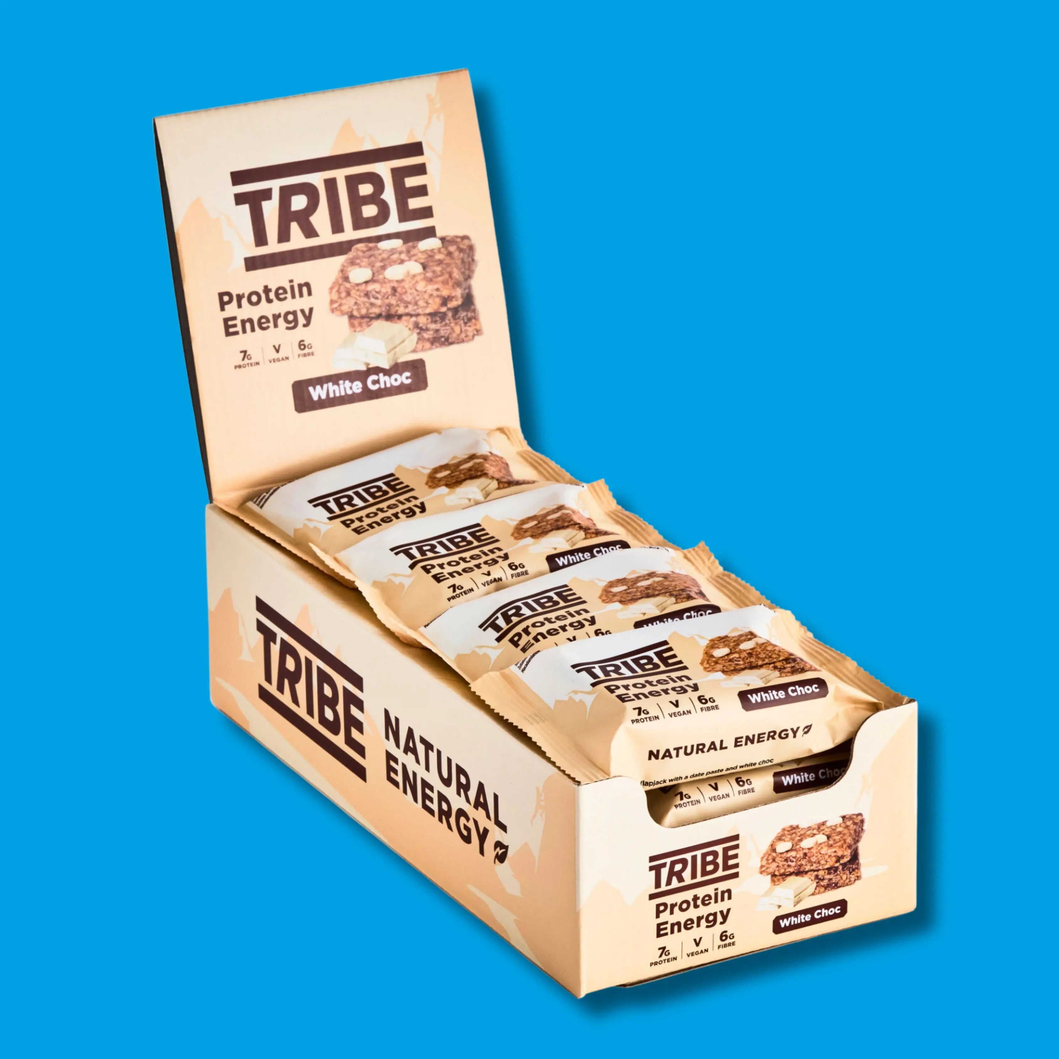 12 x 50g White Choc Chip Protein Energy TRIBE Bars