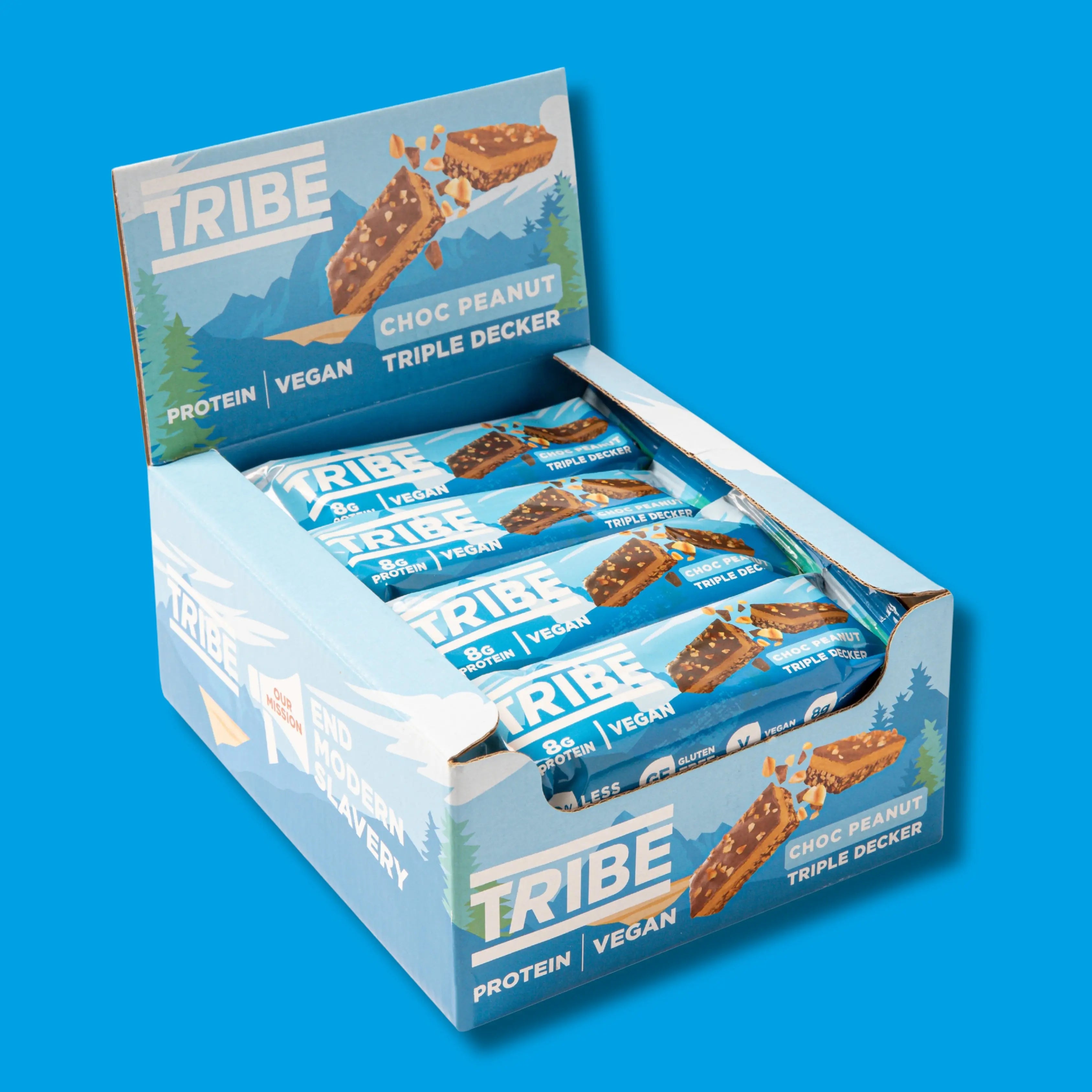 12 x 40g Choc Peanut Triple Decker TRIBE Bars