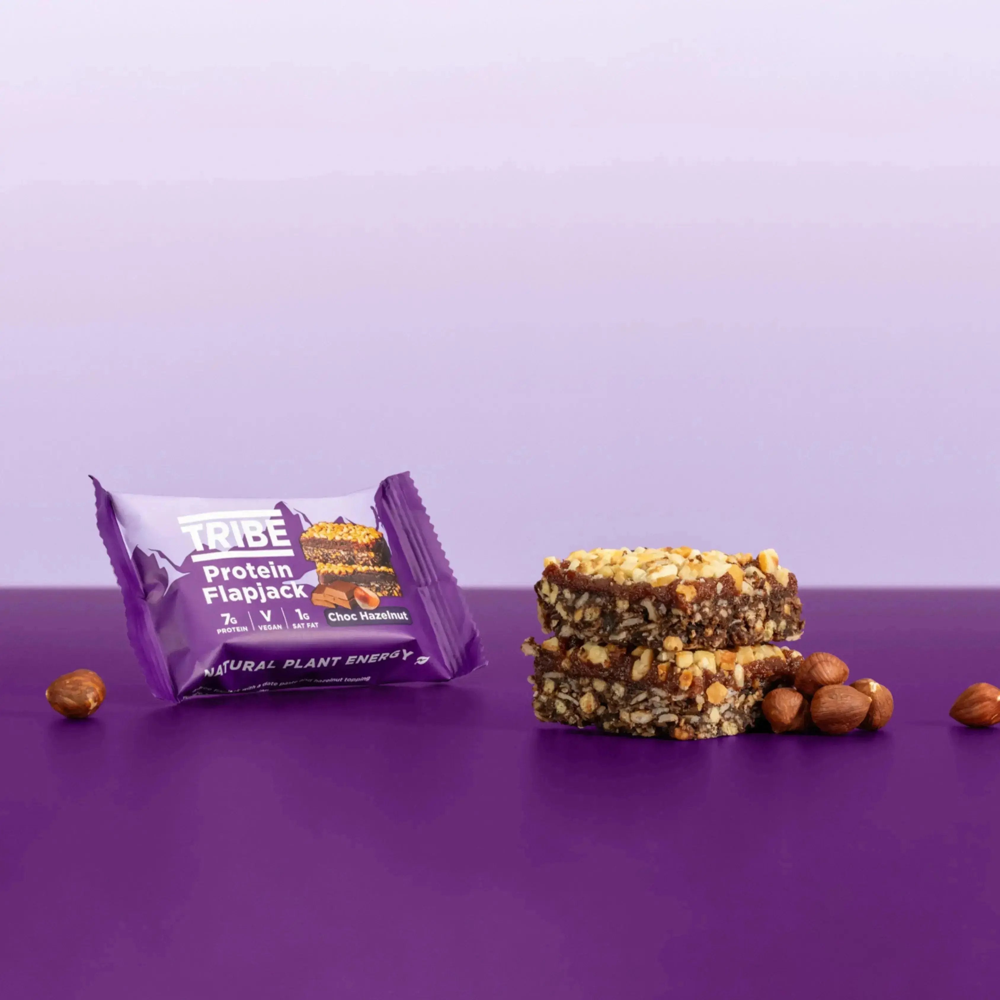12 x 50g Choc Hazelnut Protein Flapjack TRIBE Bars
