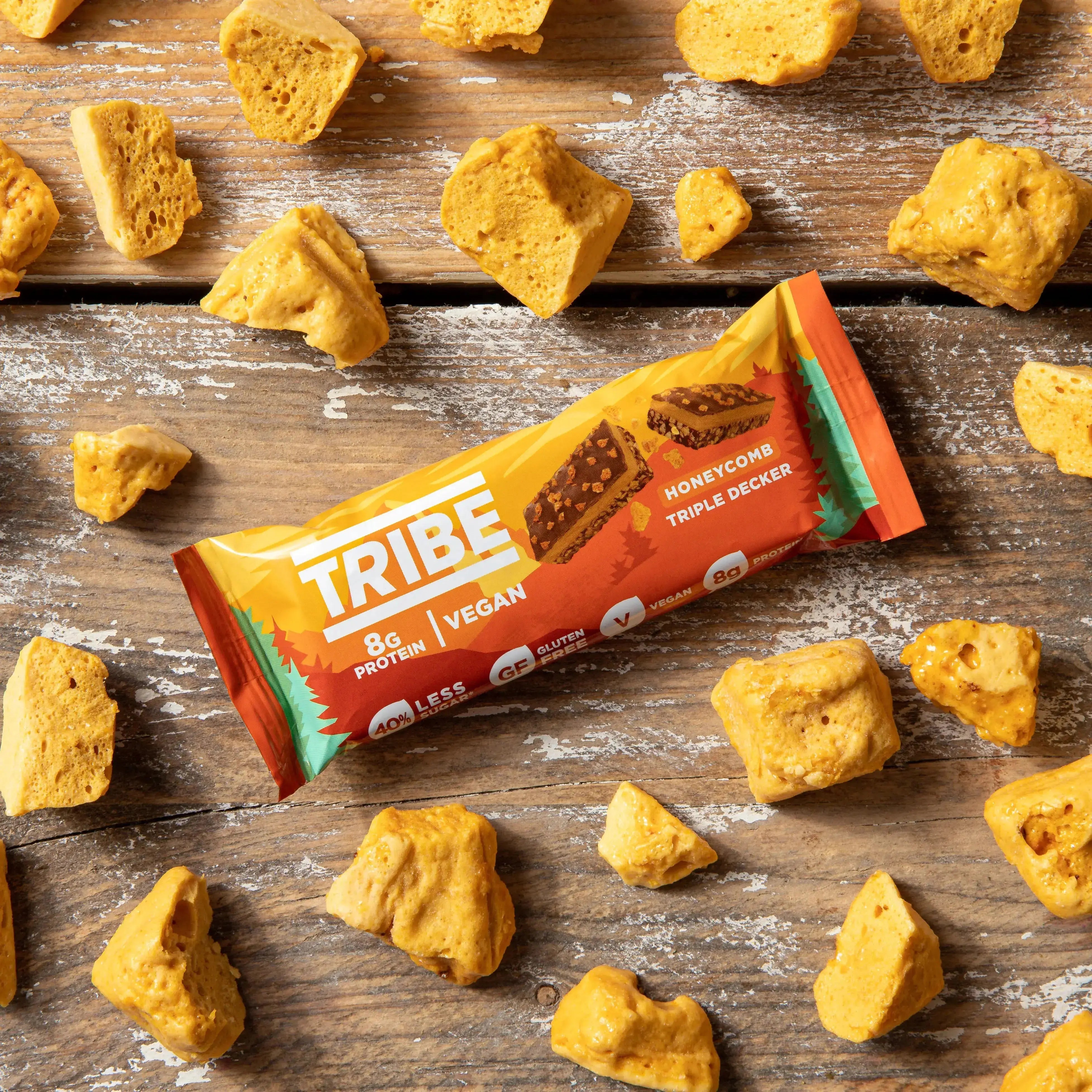 12 x 40g Honeycomb Triple Decker TRIBE Bars