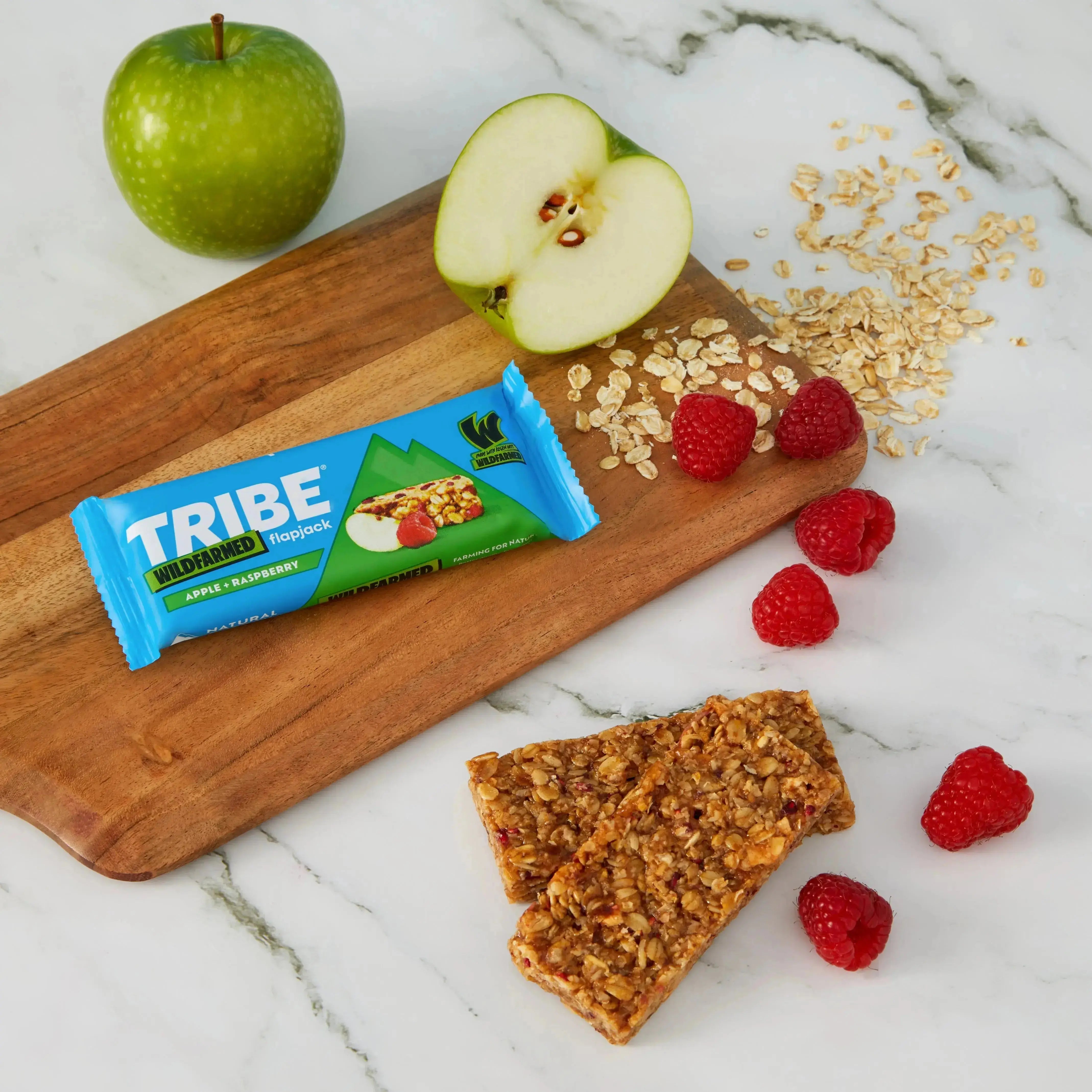 16 x 50g TRIBE x Wildfarmed Apple & Raspberry Flapjack TRIBE Bars