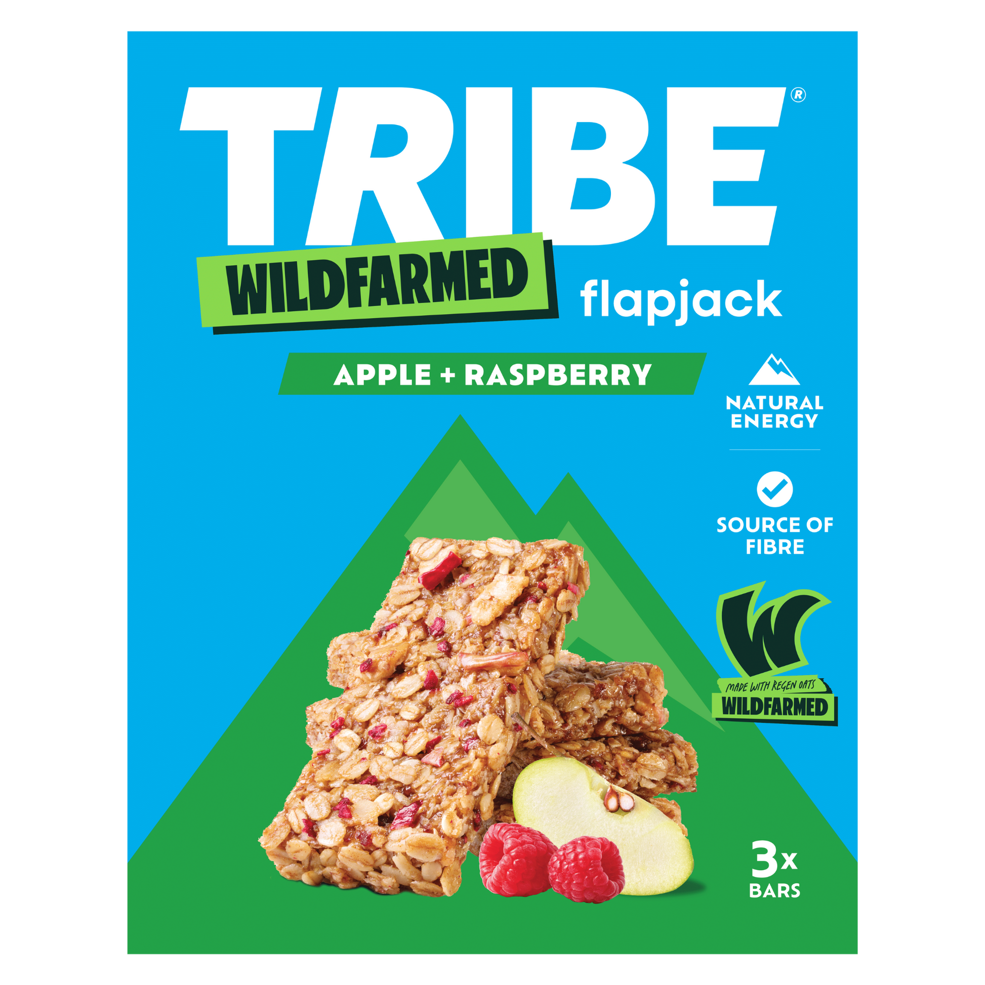 TRIBE x Wildfarmed 3x50g Multipack | Delicious Tasting Flapjack | Made with Regen Oats | Sustained Energy TRIBE Natural Energy