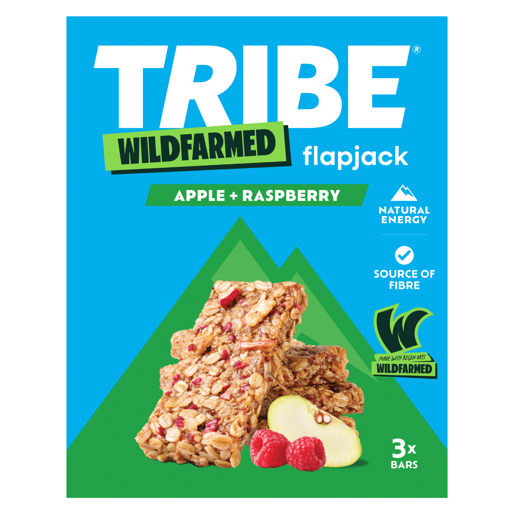 TRIBE x Wildfarmed 3x50g Multipack | Delicious Tasting Flapjack | Made with Regen Oats | Sustained Energy TRIBE Natural Energy