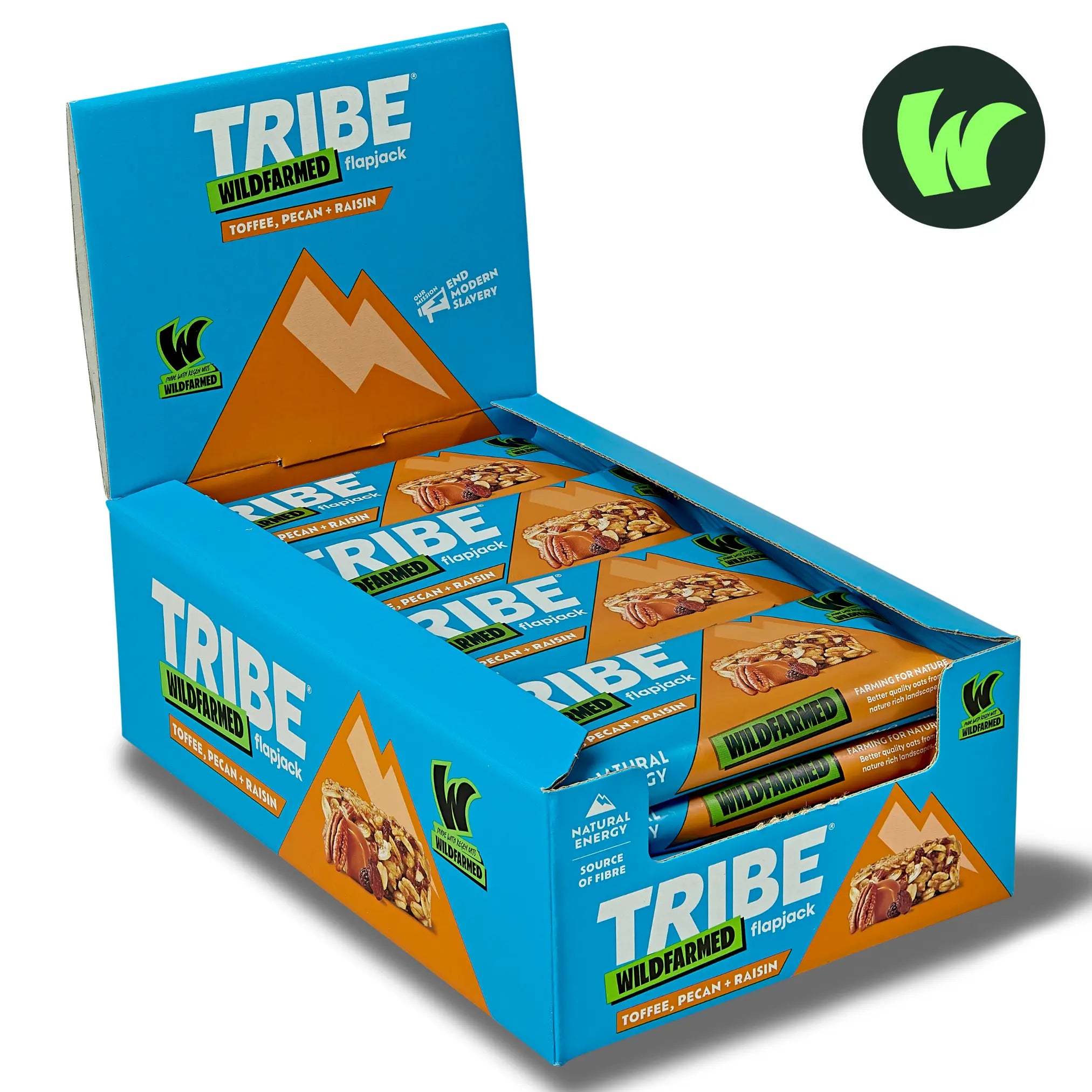 TRIBE x Wildfarmed 16 x 50g Bars | Delicious Tasting Flapjack | Made with Regen Oats | Sustained Energy TRIBE Natural Energy