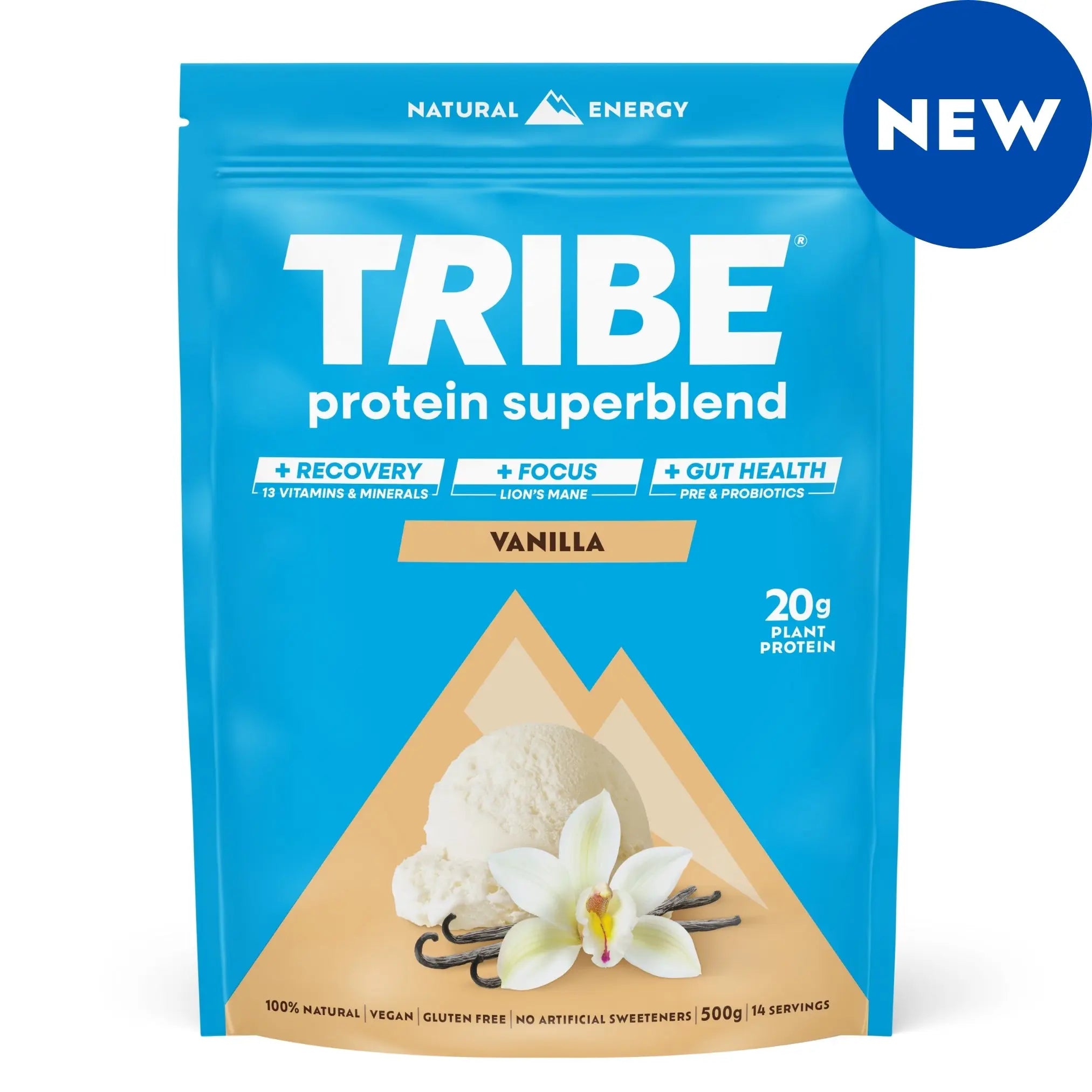 Vegan Protein Superblend | Daily Recovery, Gut Health & Focus Shake TRIBE Natural Energy