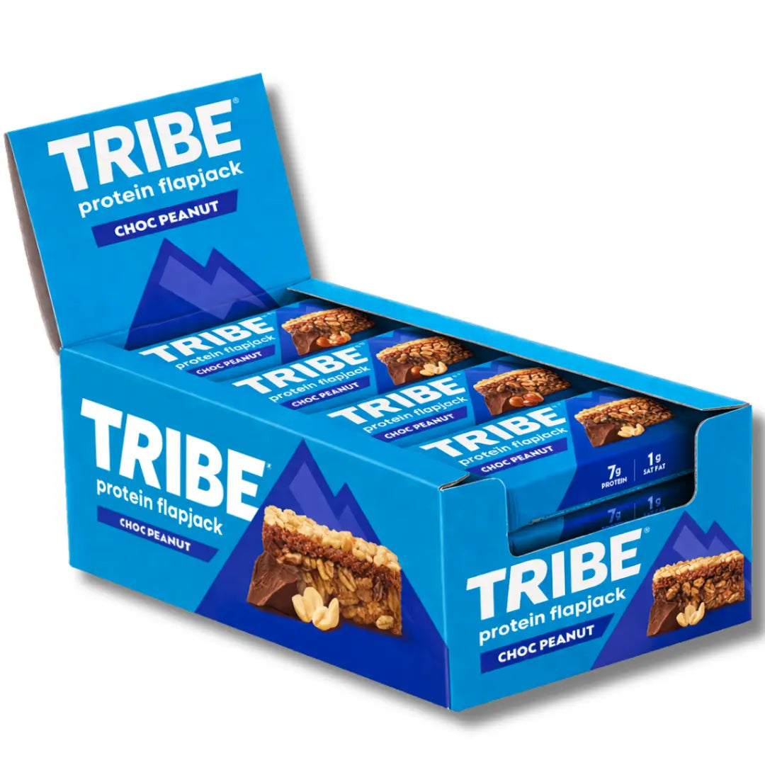 TRIBE Protein Flapjack 12x50g | Natural Energy, High Protein & Fibre TRIBE Bars