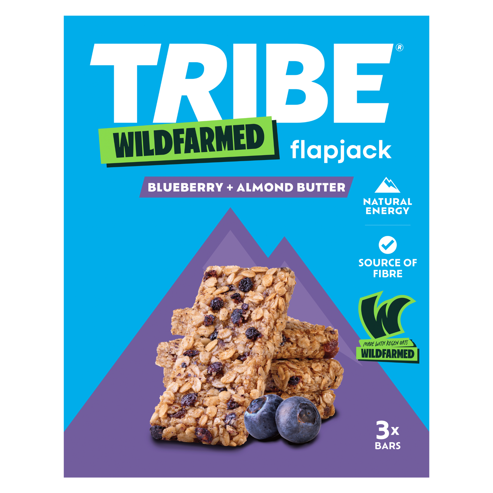 TRIBE x Wildfarmed 3x50g Multipack | Delicious Tasting Flapjack | Made with Regen Oats | Sustained Energy TRIBE Natural Energy