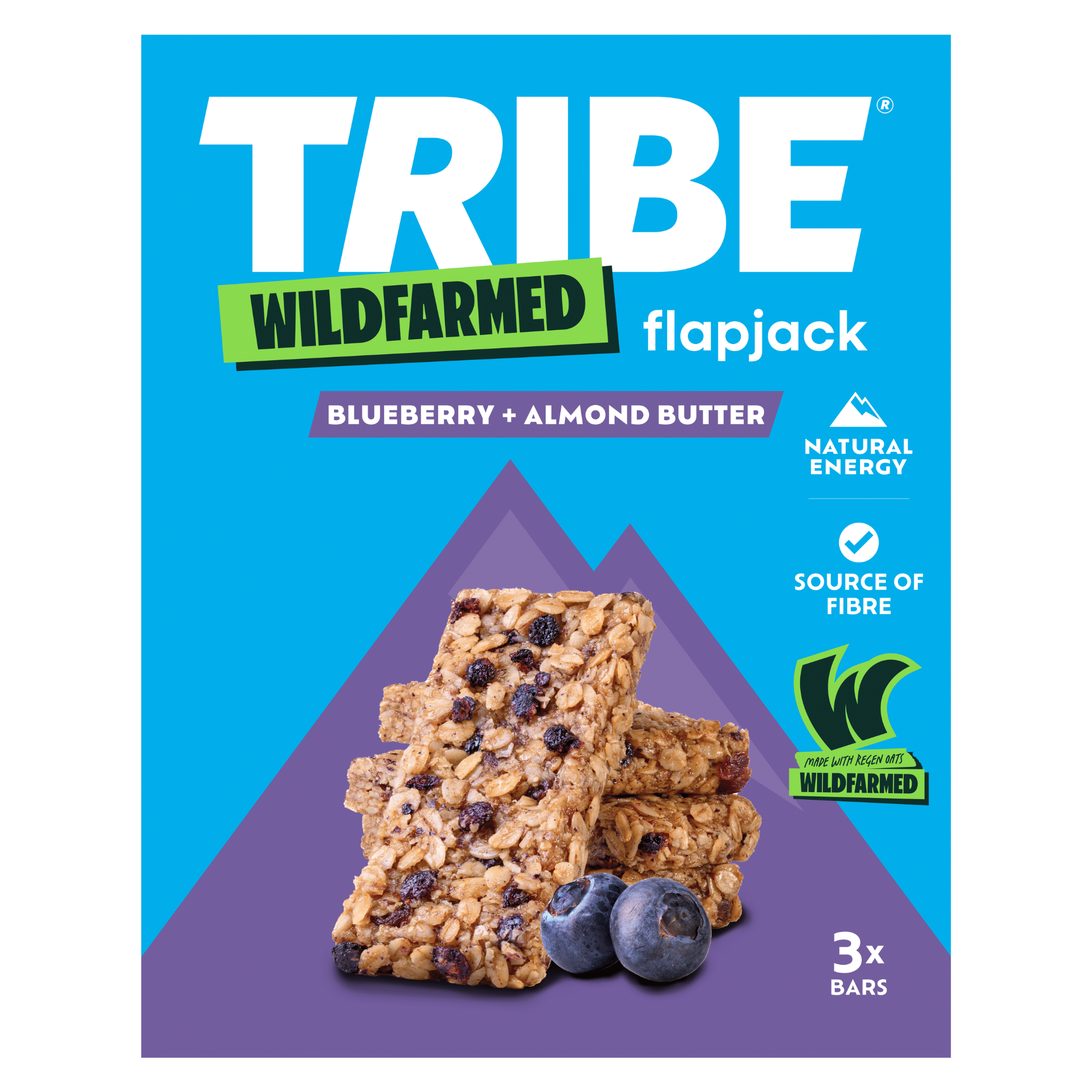TRIBE x Wildfarmed 3x50g Multipack | Delicious Tasting Flapjack | Made with Regen Oats | Sustained Energy TRIBE Natural Energy