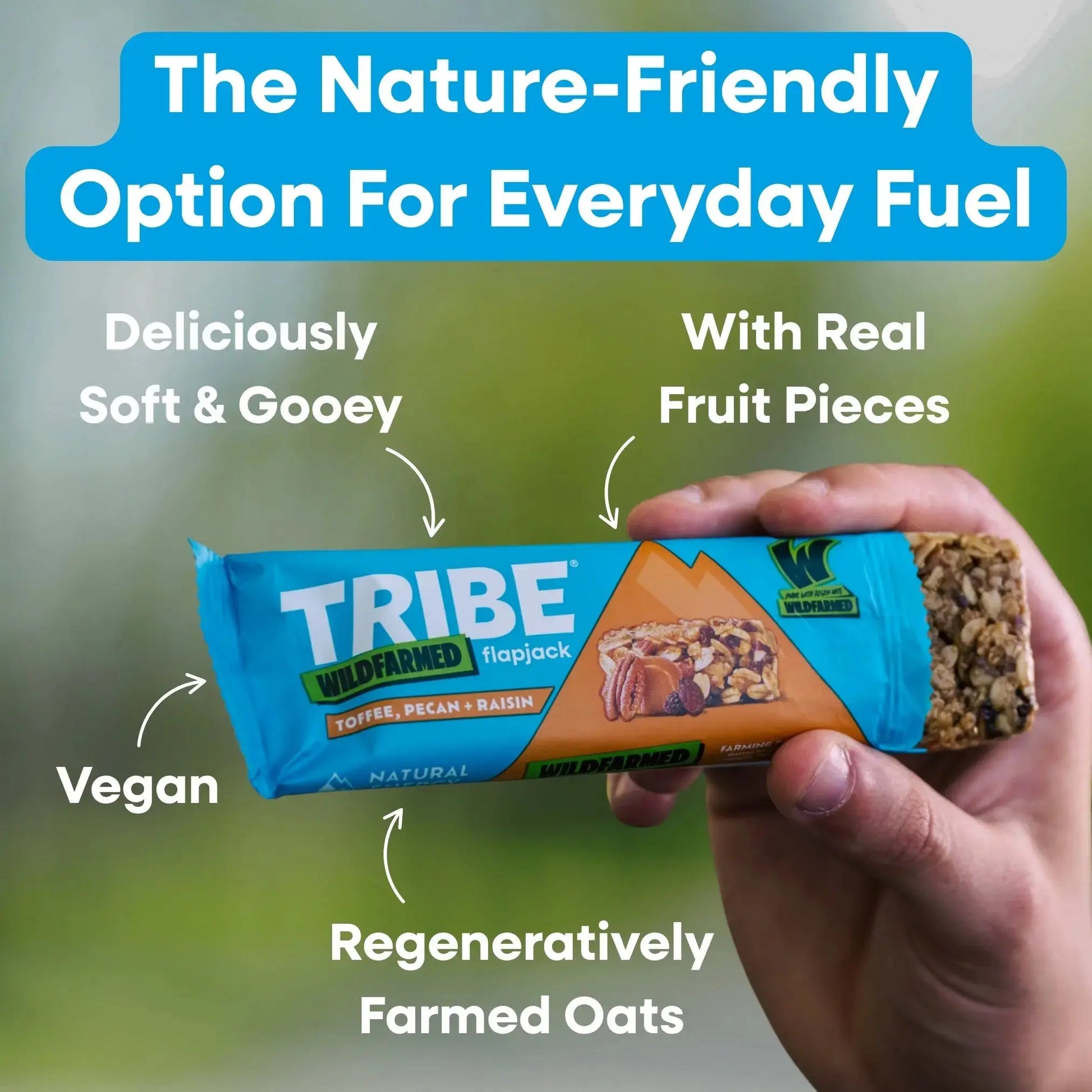 TRIBE x Wildfarmed 16 x 50g Bars | Delicious Tasting Flapjack | Made with Regen Oats | Sustained Energy TRIBE Natural Energy