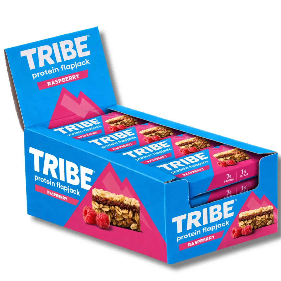 TRIBE Protein Flapjack 12x50g | Natural Energy, High Protein & Fibre TRIBE Bars