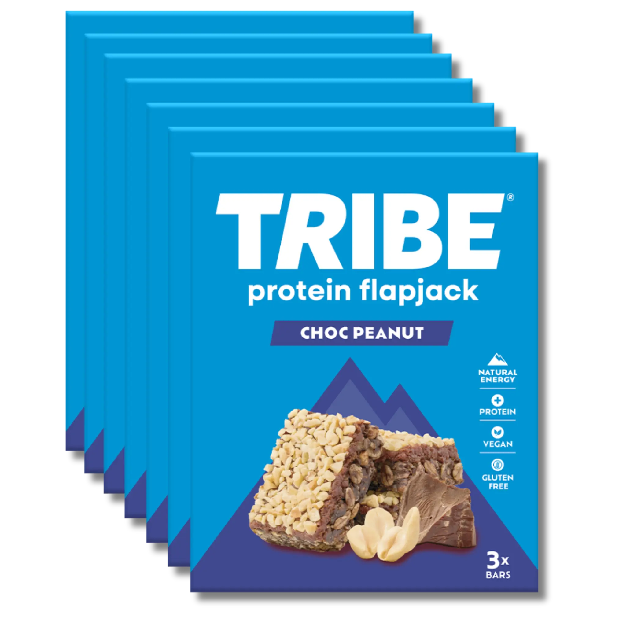 TRIBE Protein Flapjack 12x50g | Natural Energy, High Protein & Fibre TRIBE Bars