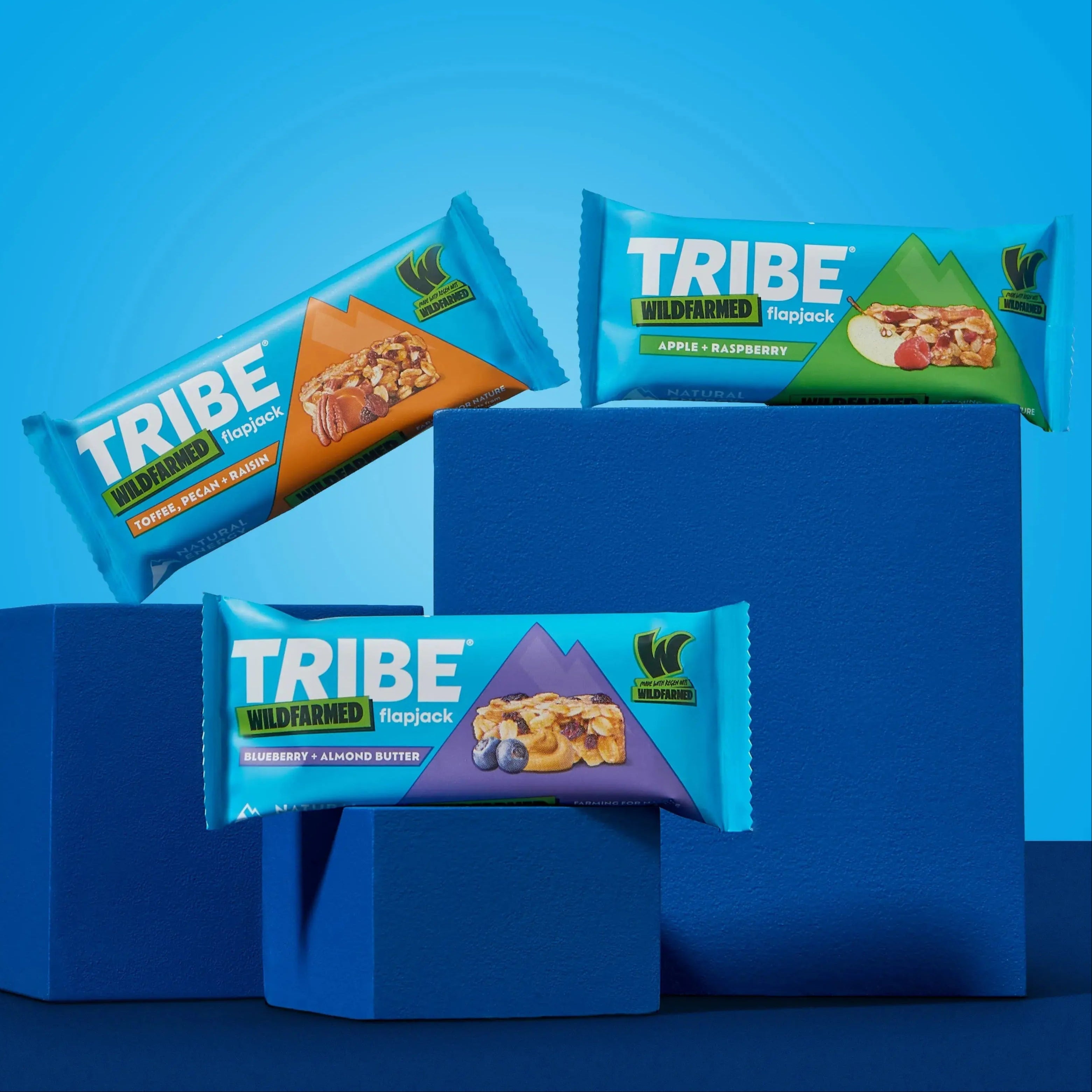 16 x 50g TRIBE x Wildfarmed Toffee, Pecan & Raisin Flapjack TRIBE Bars