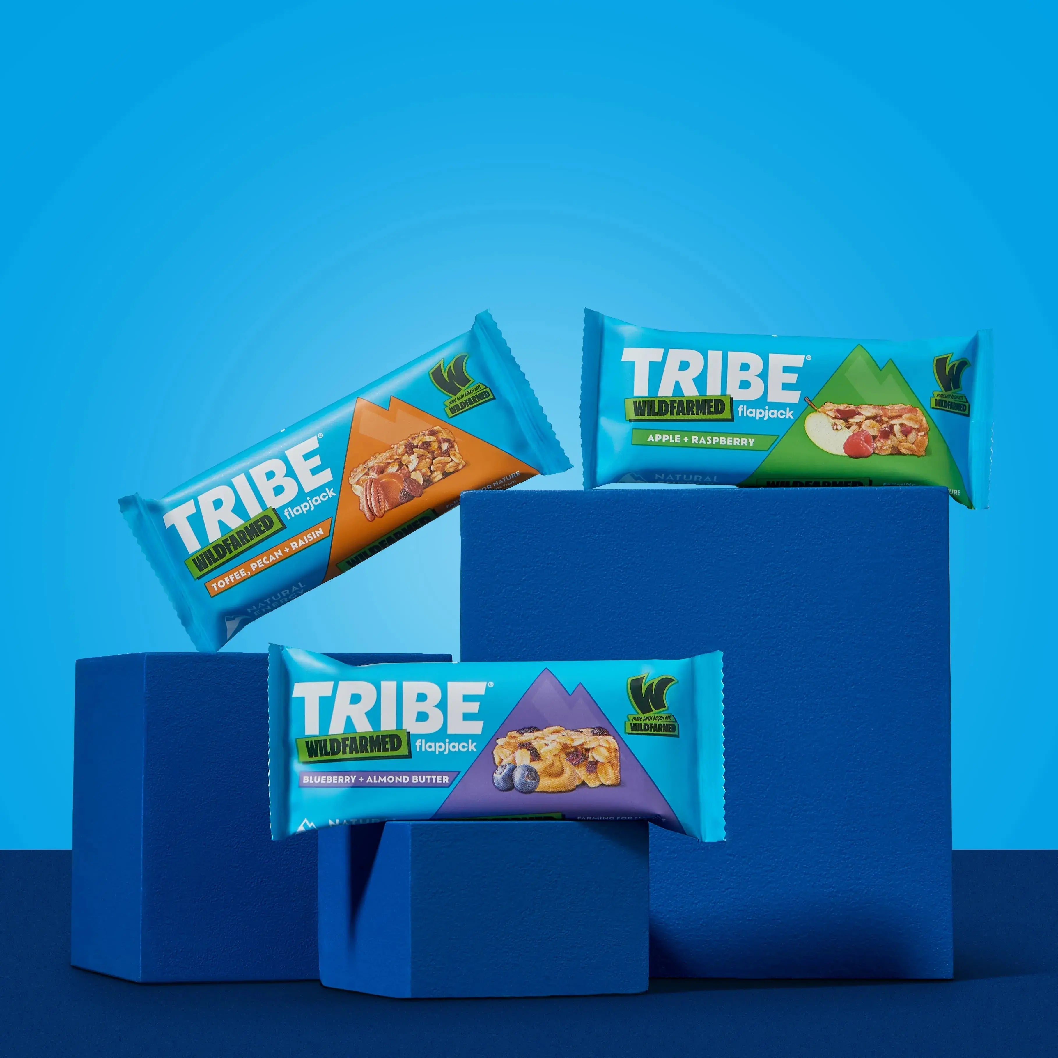 16 x 50g TRIBE x Wildfarmed Toffee, Pecan & Raisin Flapjack TRIBE Bars