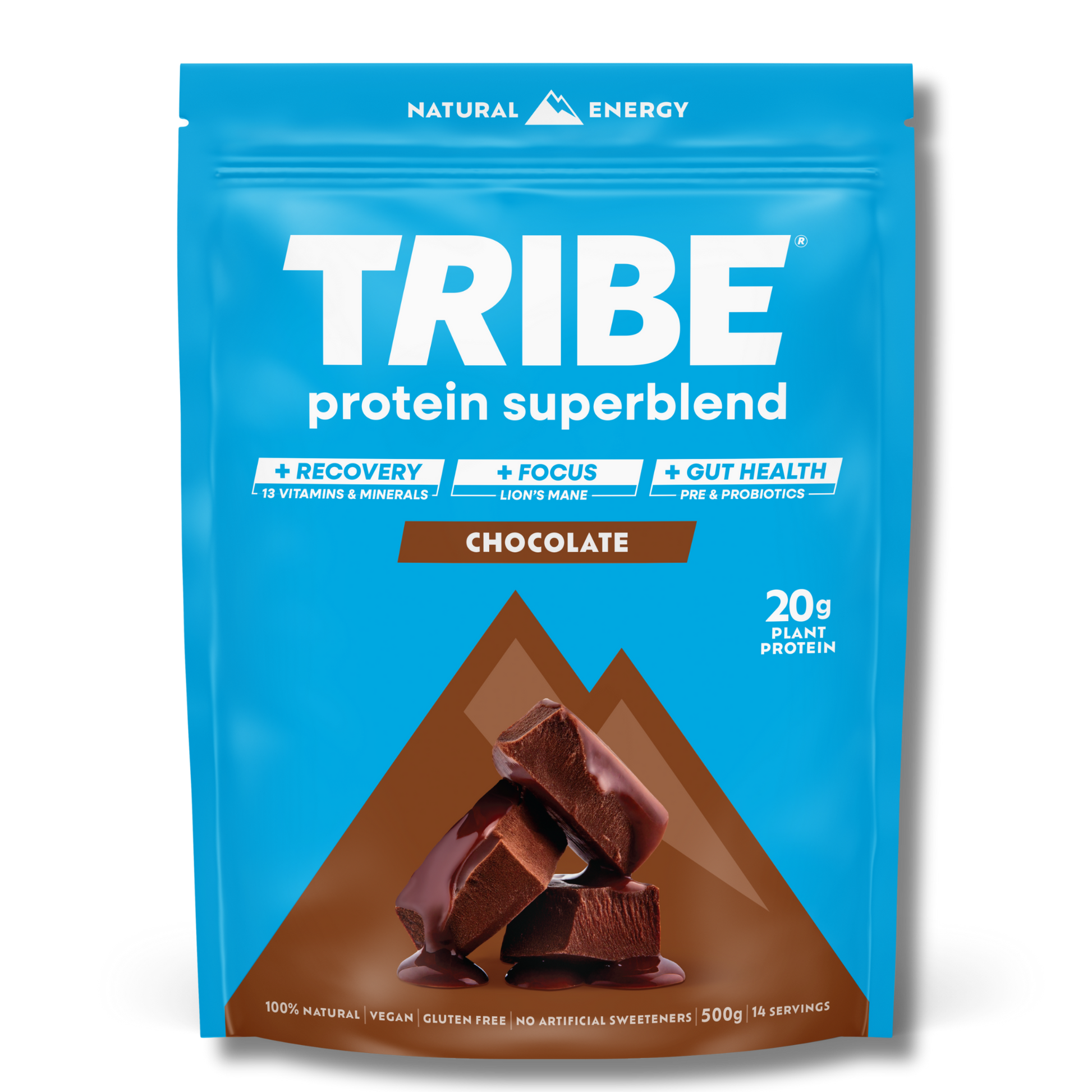 Vegan Protein Superblend 500g | Daily Recovery, Gut Health & Focus Shake TRIBE Natural Energy