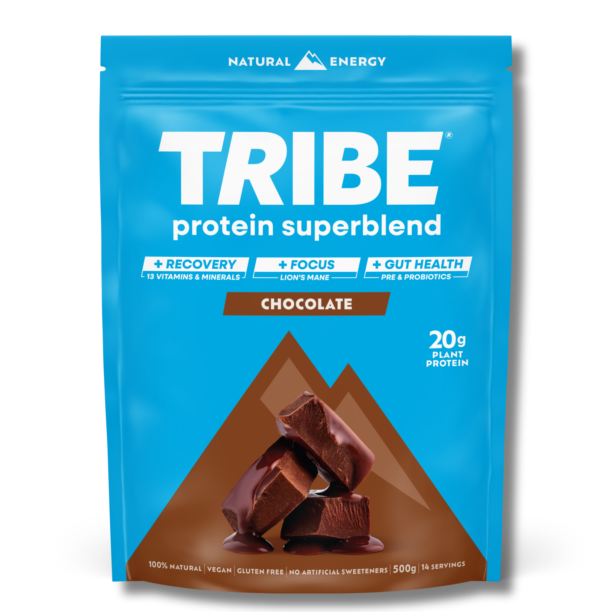 Vegan Protein Superblend 500g | Daily Recovery, Gut Health & Focus Shake TRIBE Natural Energy