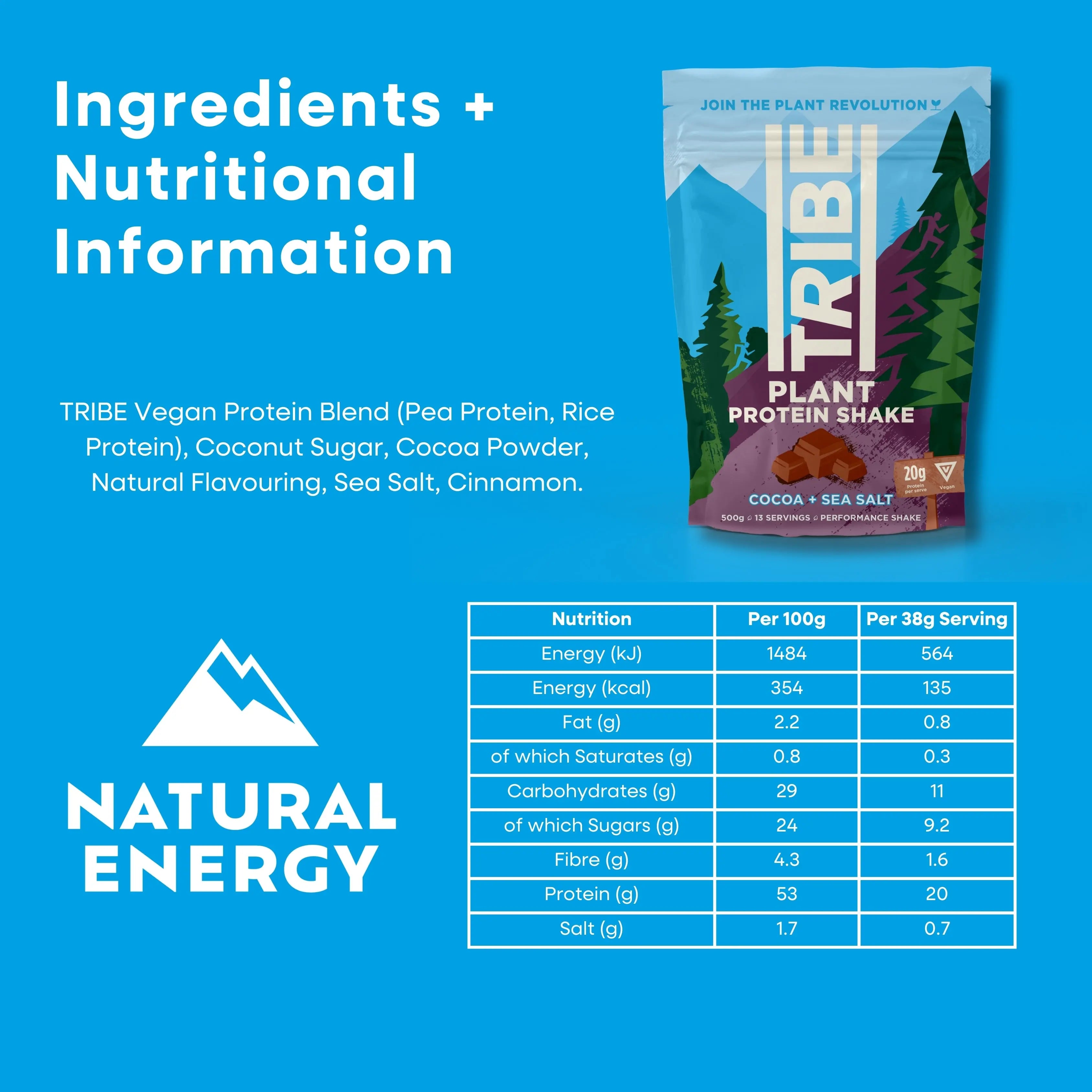 Cocoa + Sea Salt Protein Shake TRIBE Bars