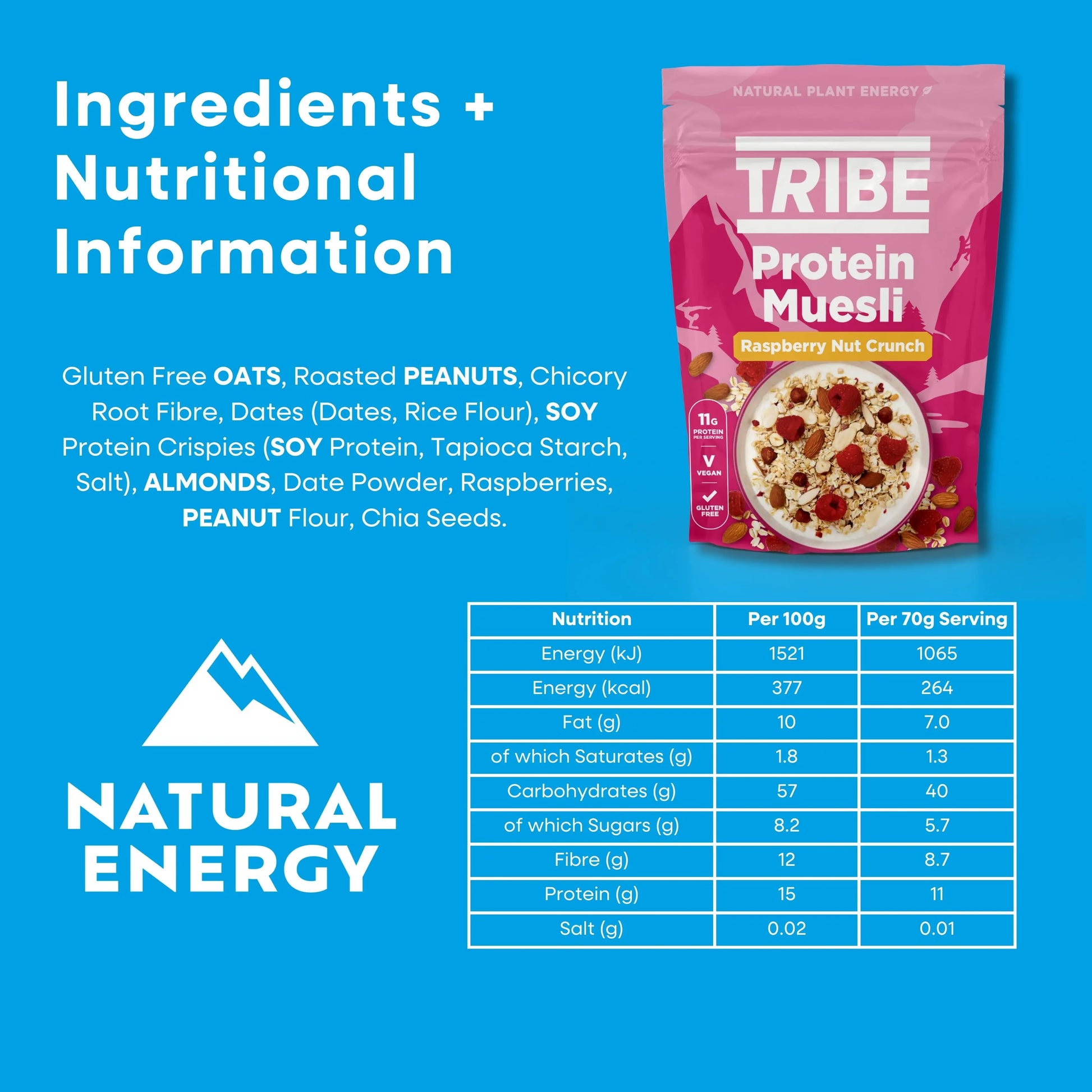 Raspberry Nut Crunch Protein Muesli TRIBE Bars