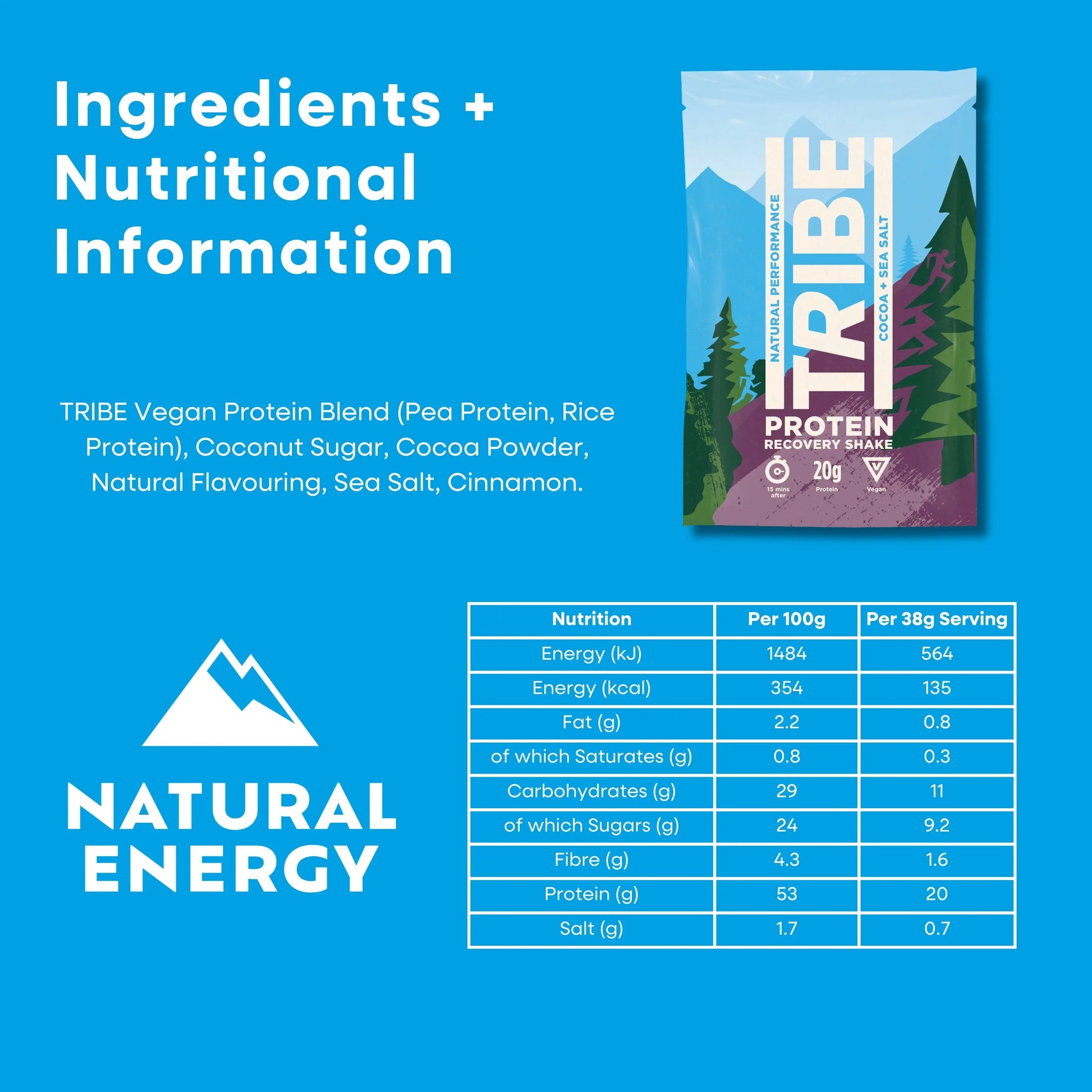 Cocoa + Sea Salt Protein Shake (Sachet) TRIBE Bars