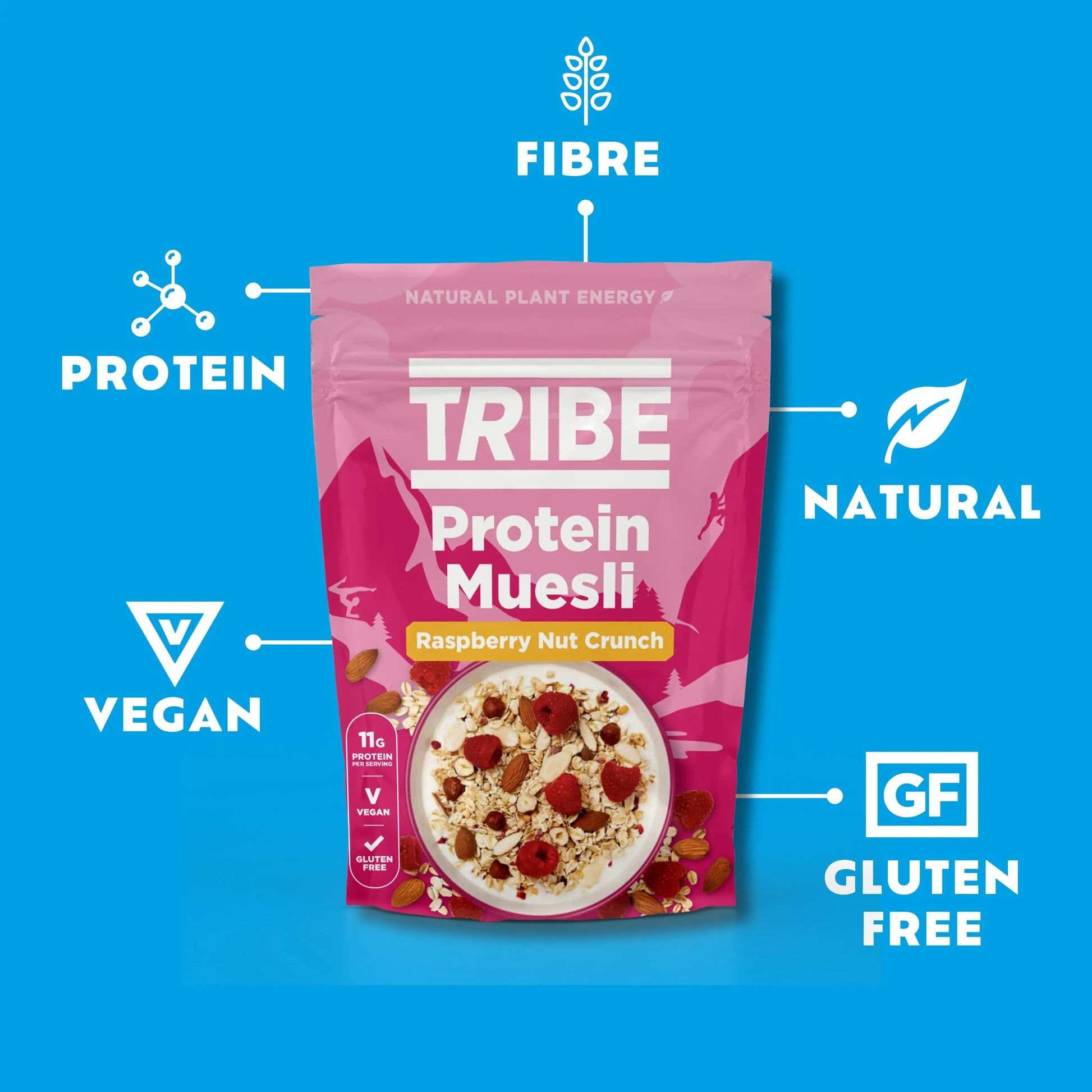 Raspberry Nut Crunch Protein Muesli TRIBE Bars
