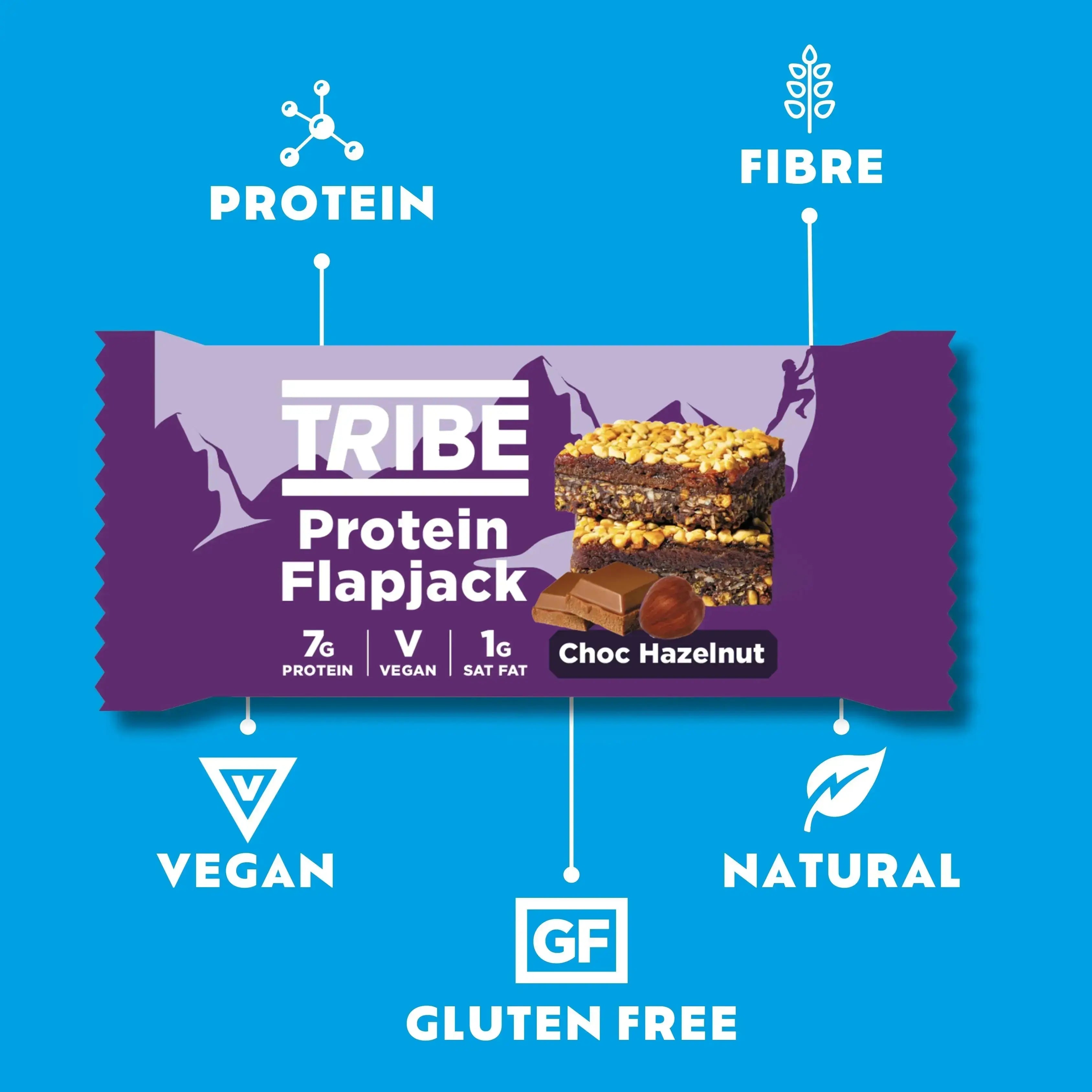 12 x 50g Choc Hazelnut Protein Flapjack TRIBE Bars