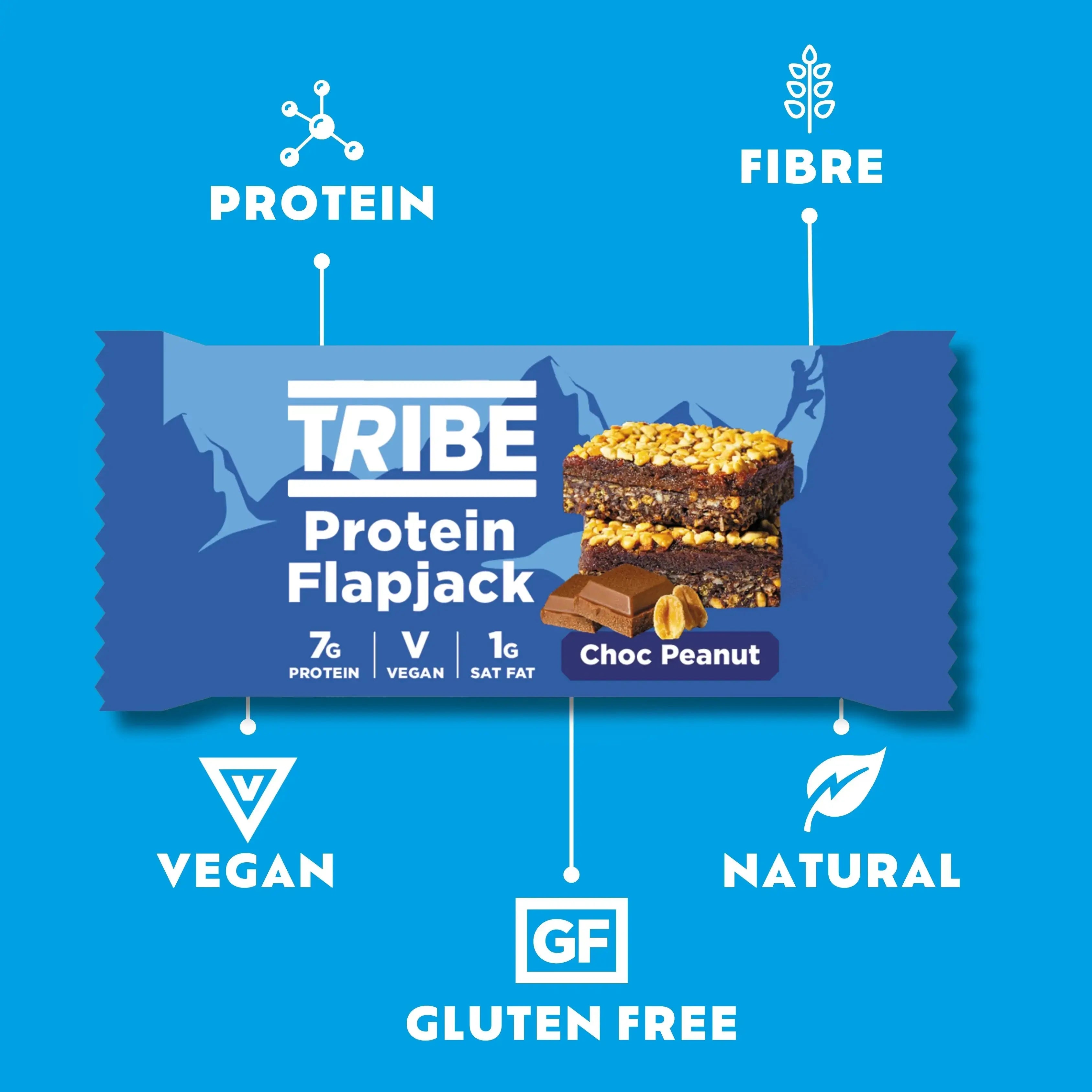 12 x 50g Choc Peanut Protein Flapjack TRIBE Bars