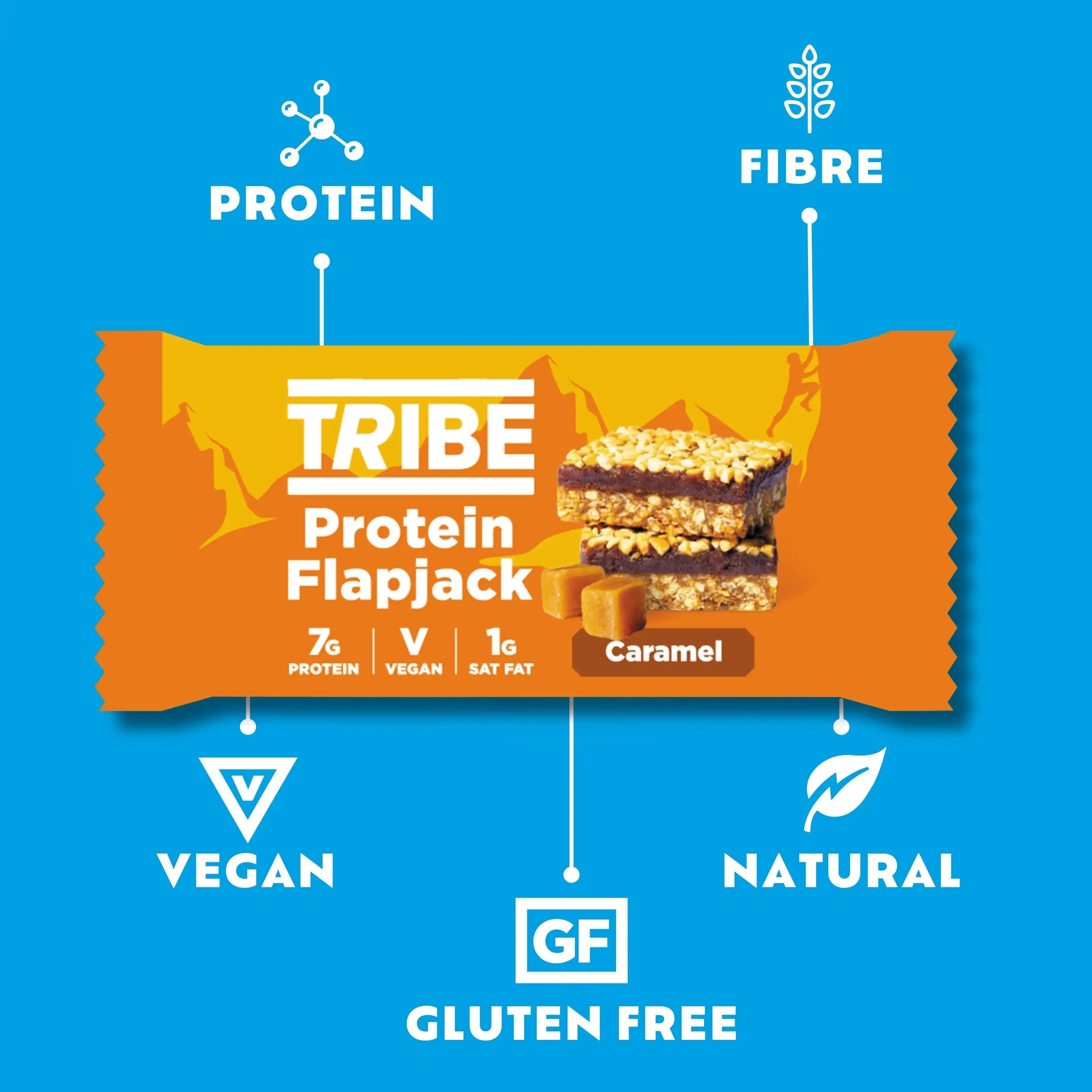12 x 50g Caramel Protein Flapjack TRIBE Bars