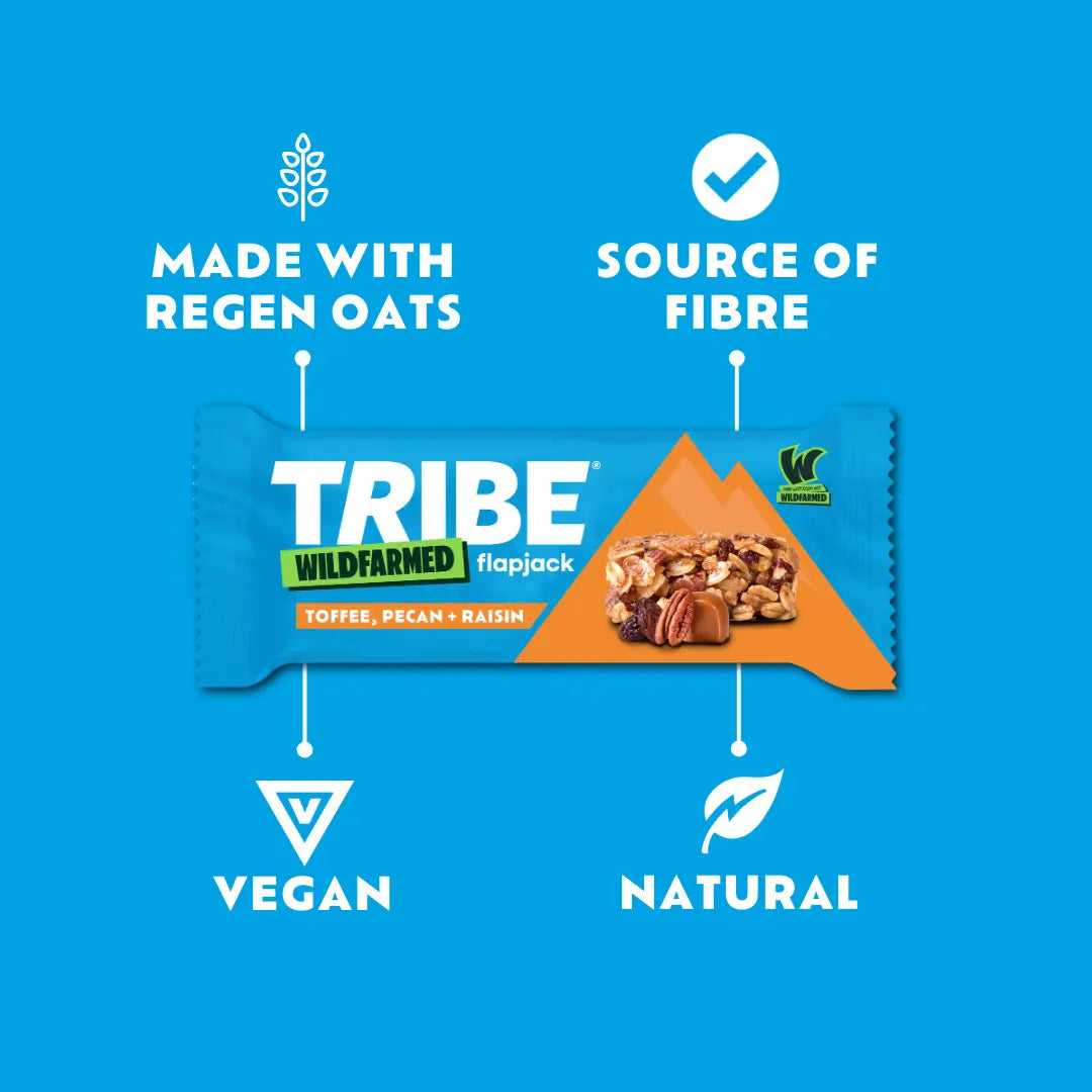 TRIBE x Wildfarmed Toffee, Pecan & Raisin Flapjack (Single) TRIBE Bars